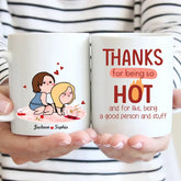 Merci d’être si chaud, cadeau de couple, tasse personnalisée, tasse de couple coquin